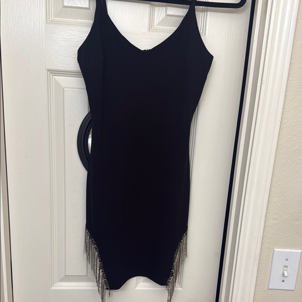 Black Spaghetti Strap Mini Dress for Cocktail